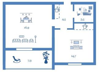 Продам двухкомнатную квартиру, 50.03 м2, Волгоград, Очаковская улица, 6, Тракторозаводский район