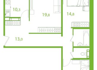 Продается 3-ком. квартира, 84 м2, Томская область, улица Пришвина, 52