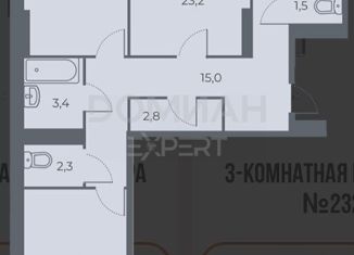 Продается 3-ком. квартира, 96.6 м2, Ростов-на-Дону, проспект 40-летия Победы, 63/17с8, ЖК Сокол Град