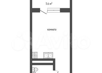 Продажа квартиры студии, 20.7 м2, Тюмень, улица Тимофея Чаркова, 28, ЖК Новый Мыс 3.0