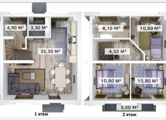 Продам трехкомнатную квартиру, 90.2 м2, коттеджный поселок Счастье, 4-й Счастливый проезд, 4