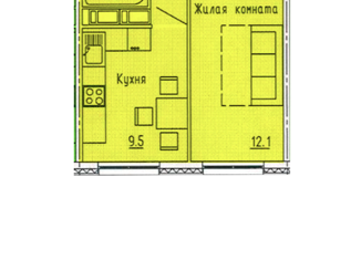 Продам 1-ком. квартиру, 31.4 м2, Пензенская область, улица Яшиной, 12