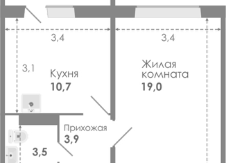 Продам 1-комнатную квартиру, 37.1 м2, Новосибирск, Ленинский район, улица Титова, 82
