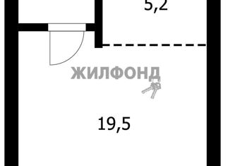 Продажа квартиры студии, 34.2 м2, Новосибирск, улица Дениса Давыдова, 1/4, улица Дениса Давыдова