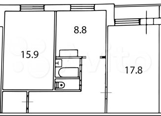 Продаю 2-ком. квартиру, 55.8 м2, деревня Красноозерное, Школьная улица, 5