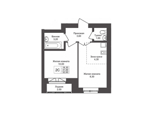 Продажа 1-комнатной квартиры, 31 м2, Новосибирск, Красный проспект, 323/10, ЖК Онега