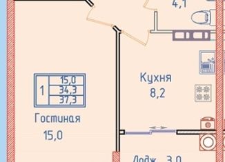 Продам 1-ком. квартиру, 37.3 м2, Ставрополь, ЖК Суворов, улица Алексея Яковлева, 1/1