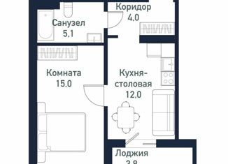 Однокомнатная квартира на продажу, 36.6 м2, Челябинская область, улица имени капитана Ефимова, 4