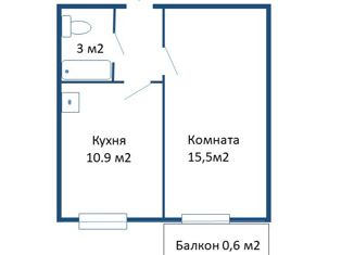 Однокомнатная квартира на продажу, 31.9 м2, посёлок Шушары, Московское шоссе, 256к4, ЖК Вариант