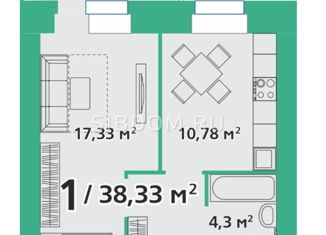 Продам однокомнатную квартиру, 37.3 м2, Красноярск, улица Березина, 82Д, Центральный район