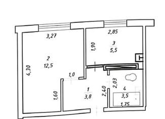 Продается 1-комнатная квартира, 25.3 м2, Октябрьский, 34-й микрорайон, 19