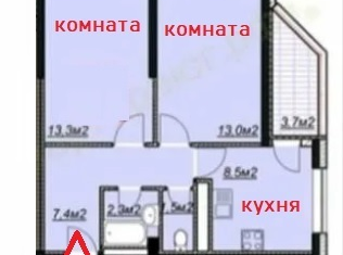 Продаю 2-комнатную квартиру, 50 м2, Анапа, Крестьянская улица, 27к6, ЖК Лазурный