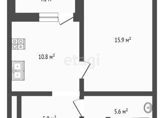 Продается однокомнатная квартира, 41.4 м2, Тюмень, улица Раушана Абдуллина, 9, ЖК Орион