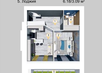 Продам 1-ком. квартиру, 53.2 м2, Йошкар-Ола, микрорайон Мирный, бульвар Ураева, 6А