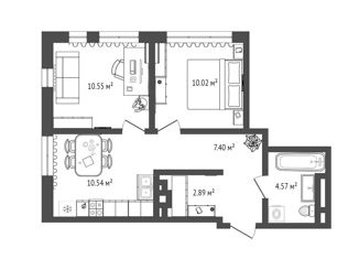 Продается 2-комнатная квартира, 47 м2, Тюменская область, улица Тимофея Чаркова, 91