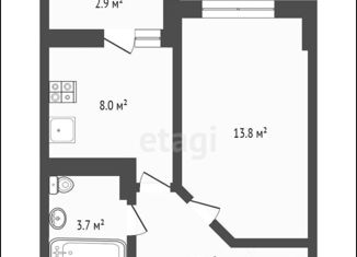 Продаю 1-ком. квартиру, 33.2 м2, Ростов-на-Дону, Берберовская улица, 22с2