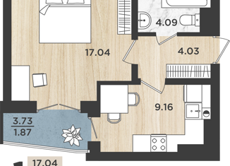 Продам 1-комнатную квартиру, 36.19 м2, Калининград, Батальная улица, 104, ЖК Дом на Батальной