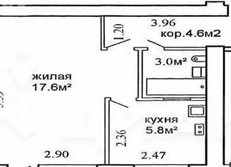 1-комнатная квартира на продажу, 31.6 м2, Самара, улица Мориса Тореза, 29, метро Московская