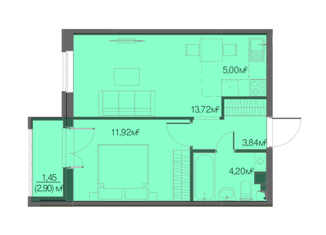Однокомнатная квартира на продажу, 41.58 м2, Ижевск, Районная улица, 57к2, Центральный жилой район