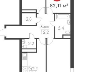 Продается трехкомнатная квартира, 81.3 м2, Самара, проспект Масленникова, 14А, метро Российская
