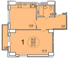 Продаю однокомнатную квартиру, 57.9 м2, Самара, улица Буянова, 120, Ленинский район