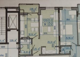 Продам 1-ком. квартиру, 38.21 м2, Батайск, Комсомольская улица, 131Ак1