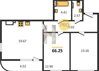 Продаю двухкомнатную квартиру, 66.25 м2, Ижевск, улица Холмогорова, 11, жилой район Север