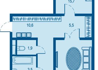 Продам 2-комнатную квартиру, 66.9 м2, Краснодар, улица Селезнёва, 104/1, микрорайон Черемушки