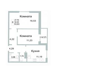 2-ком. квартира на продажу, 53 м2, Псков, улица Юности, 20, ЖК Смарт-квартал