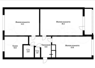 Продаю трехкомнатную квартиру, 60 м2, Краснодар, Длинная улица, 34, Длинная улица