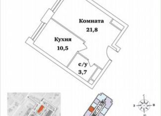 Продаю 1-ком. квартиру, 36.6 м2, Москва, Шелепихинская набережная, 42к3, ЖК Фридом