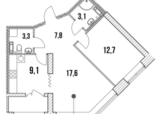 Продам 2-ком. квартиру, 55.1 м2, Санкт-Петербург, Малая Бухарестская улица, 12, Малая Бухарестская улица