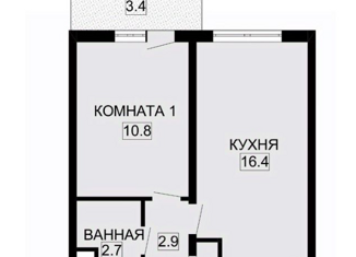 Продажа квартиры студии, 32.8 м2, Санкт-Петербург, Пискарёвский проспект, 165к1, муниципальный округ Полюстрово