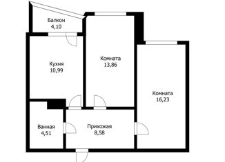 Продам двухкомнатную квартиру, 55.6 м2, Краснодар, улица Адмирала Крузенштерна, 5