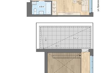 Продам 1-комнатную квартиру, 58.6 м2, Екатеринбург, ЖК Квартал Энтузиастов, улица Краснофлотцев, 69