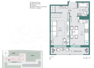 Продаю 1-комнатную квартиру, 35.6 м2, Кудрово, проспект Строителей, 16, ЖК Геометрия