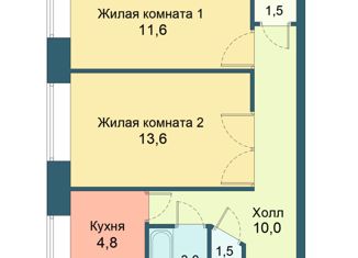 Продается 2-комнатная квартира, 43.2 м2, Санкт-Петербург, проспект Космонавтов, 29к1, муниципальный округ Гагаринское