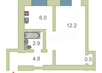 Продается 1-комнатная квартира, 31 м2, Тюмень, Харьковская улица, 56