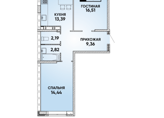 Продажа 2-ком. квартиры, 62 м2, Краснодар, улица им. Героя Яцкова И.В., 19к1, микрорайон Губернский