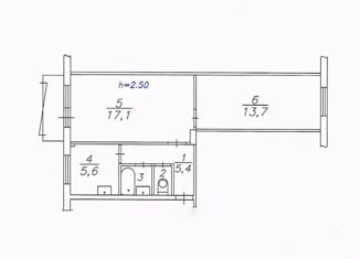Продается 2-комнатная квартира, 45.1 м2, Красноярск, Московская улица, 24, Ленинский район