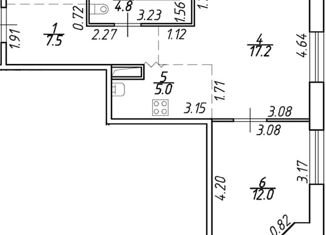 Продажа 2-ком. квартиры, 50 м2, Санкт-Петербург, ЖК Альтер, проспект Шаумяна, 14