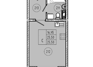 Квартира на продажу студия, 25.5 м2, Коммунар, Железнодорожная улица, 38