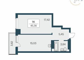 Продаю 1-ком. квартиру, 45.36 м2, Новосибирск, улица Зорге, 229/3, ЖК Времена года
