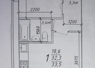 Продам 1-ком. квартиру, 33.8 м2, село Булгаково, Арсенальная улица, 30