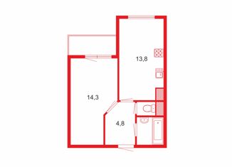 Продается 1-ком. квартира, 37 м2, Санкт-Петербург, муниципальный округ Пискарёвка, Кушелевская дорога, 7к3