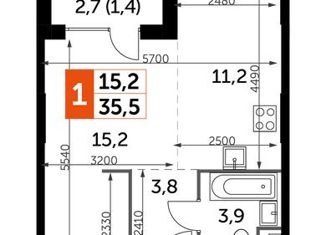 Продается 1-комнатная квартира, 35.5 м2, Москва, ЖК Сидней Сити, жилой комплекс Сидней Сити, к2