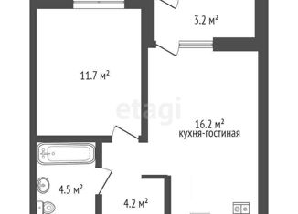 Продажа однокомнатной квартиры, 36 м2, Тюмень, ЖК Гранд Квартал, улица Николая Глебова, 3с11