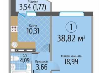 Продаю 1-ком. квартиру, 38.82 м2, Новосибирск, ЖК Тихвинский Квартал, улица Станиславского, 16/1