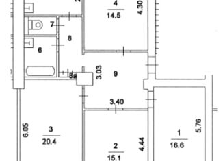 Продам четырехкомнатную квартиру, 94 м2, Москва, Дмитровское шоссе, 111, станция Бескудниково