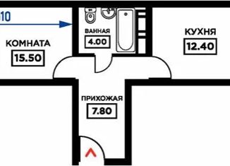 1-ком. квартира на продажу, 43 м2, Краснодар, Дубравная улица, 1, Дубравная улица